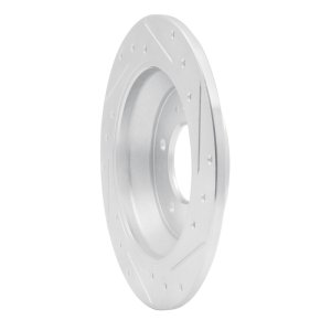 Hyundai Kona Brake Rotor (1) - Rear Left - R1 Concepts - Drilled & Slotted - Silver - `14-`23